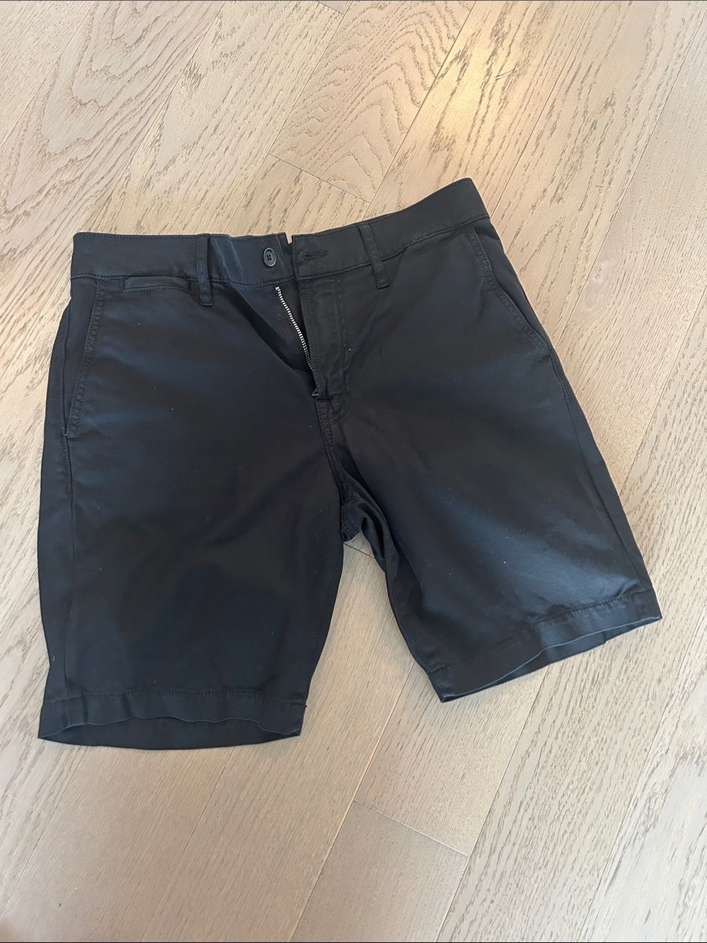 7 For All Mankind Black Flat Front Men's Shorts